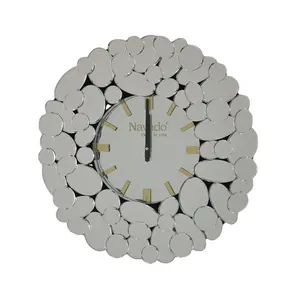New Design Handi-crafted Customized Decorative Big Large Round Modern Fancy Mirrored Wall Clock D60 With Hight Quality