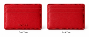 ที่ใส่บัตรหนังแท้ของบีน่า รุ่นมินิมอลสีแดง พร้อมสลักเลเซอร์ - Product Image 4