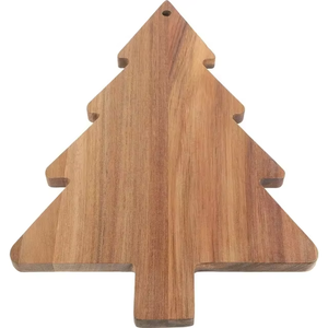 Plateau de service en bois en forme de sapin de Noël, plateau à collations rustique multi-usages avec sections divisées pour fromage, noix et viande - Product Image 3