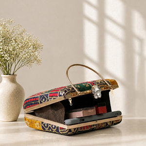 Multicolor Tribal <b>Patchwork</b> Ethnic Embroidery Bead Work Flap Closure High Quality Evening Party Clutch <b>Bag</b> Handcrafted Designer - Product Image 3