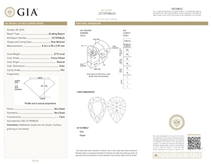 เพชรทรงลูกแพร์สีเหลืองเจียระไนแบบบริลเลียนท์ รับรองโดย GIA น้ำหนัก 0.75 กะรัต ความสะอาดระดับ VS1 เพชรธรรมชาติสำหรับการผลิตเครื่องประดับขายส่ง - Product Image 6