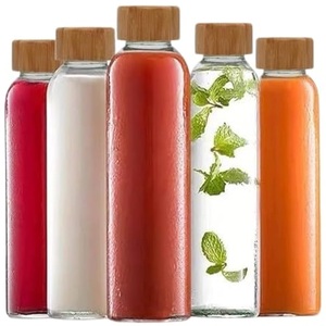Glass Water Bottle Bamboo Lid 500ml Borosilicate Glass Leakproof BPA Free American Style Business Gifts for Gym Office Travel - Product Image 3