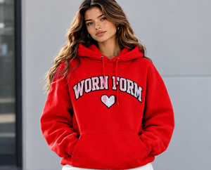 New Design <b>Women</b> Oversized Pullover <b>Hoodies</b> Regular Fit <b>Long</b> Sleeve Custom Embroidery Letter Print Knitted Cotton Blend Hoodie - Product Image 1