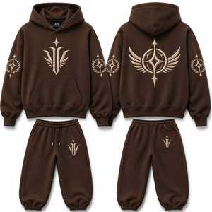 Conjunto de Sudadera con Capucha y Pantalones Deportivos Extra Grandes de Primera Calidad, Sudadera con Capucha Bordada Personalizada de Gran Peso - Product Image 4