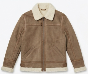 Blouson Bomber Homme en Cuir Véritable Premium avec Fermeture Éclair, Doublure Douce en Fausse Fourrure Polyester, Chaleur Hivernale, Style Streetwear, Séchage Rapide - Product Image 1