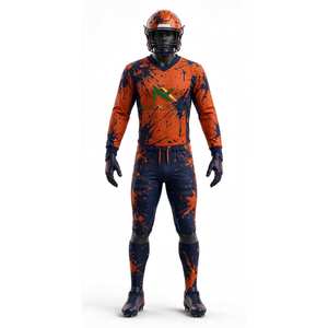 ชุดฟุตบอลลายเพ้นท์สีส้มกรมท่าสำหรับผู้ชาย NEXTEX พร้อมกางเกงแบบซับลิเมชั่น - Product Image 1