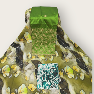 Tela Suiza Dirac de Lujo Verde y Morado con Panel Bordado en Oro para Vestidos de Fiesta Somalíes - Product Image 4