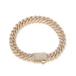 Pulsera de Cadena con Eslabones de Moissanita Chapada en Oro para Hombre, Corte Baguette Cónico, Estilo Hiphop, Joyería para Uso Diario o Regalo - Product Image 3