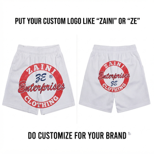 Pantalones Cortos Deportivos Personalizados para Hombre, 160 GSM, Transpirables, de Malla de Algodón, Blancos, Antiarrugas, de Secado Rápido, Impermeables y Ecológicos - Product Image 1