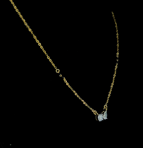 Elegante Collar con Colgante Doble de Diamantes Cultivados en Laboratorio, Forma Redonda y de Pera, en Oro Amarillo, Joyería Fina de Lujo Minimalista - Product Image 3