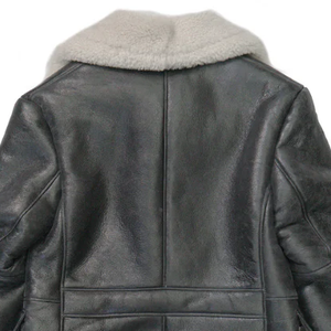 <b>Men's</b> Luxury Leather <b>Shearling</b> <b>Jacket</b> Genuine Fur Winter Coat Premium Aviator Warm Durable Stylish Outerwear Wear - Product Image 3