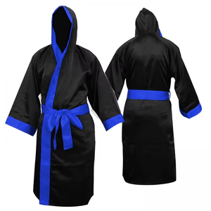 Bata de Boxeo para Hombre, Negra y Blanca, con Capucha, de Alta Calidad, Duradera, Transpirable e Impermeable, de Poliéster, Corte Holgado - Product Image 3