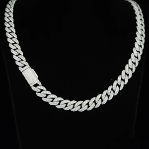 Factory Direct High Quality 10mm Iced Hip Hop Cuban Chain Gold Plated 925 Sterling <b>Silver</b> Cut Moissanite Elegant Design - Product Image 2