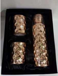 <b>Copper</b> Water <b>Bottle</b> Set Handmade Solid <b>Copper</b> <b>Drinking</b> <b>Bottles</b> With Lids Portable Travel Use Vintage Design Home Use - Product Image 3