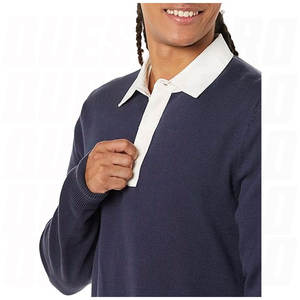 <b>Men's</b> Private Label Button Up Pullover Sports Jerseys Solid Pattern Regular Fit <b>Long</b> <b>Sleeve</b> <b>Men</b> <b>Polo</b> <b>Shirts</b> With Wholesale Price - Product Image 4