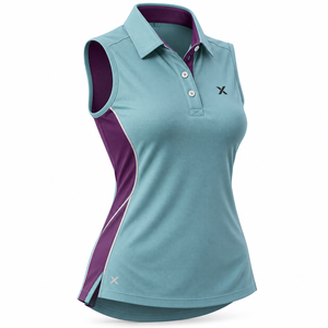 Tops, polos y camisetas sin mangas para mujer, ropa de golf |   Azul Claro Seis Variaciones de Color |   Fabricante OEM ODM | - Product Image 3