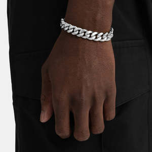 925 Sterling <b>Silver</b> Thick Miami Cuban Link Bracelet High Polish Plain Cuban Chain Bracelet <b>for</b> <b>Men</b> Women - Product Image 2