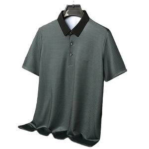 Moda de verano 2025, nueva camiseta de manga corta para hombre, camiseta POLO, ropa informal de negocios de tela con estampado de insignia, Top informal de verano - Product Image 1