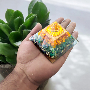 Pirámide de Orgón Sri Yantra para la Abundancia, con Citrino, Aventurina Verde y Piritas, Decoración para el Hogar, Venta al por Mayor - Product Image 2