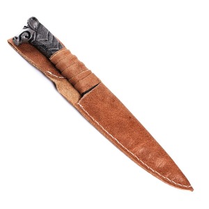 Couteau de poche Viking en acier forgé à haute teneur en carbone, lame de 5,5 pouces, manche tête de sanglier, étui en cuir, ambidextre, article de cosplay Field Edge - Product Image 6