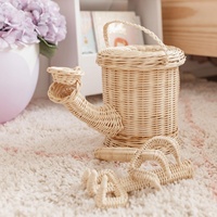 Outils de jardinage en rotin pour enfants, jouets de jardin en rotin tressé à la main, mini-set de jardinier pour enfants