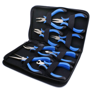 Samroz <b>Silver</b> Jewelry Making Tools Kit with Zipper Case Mini Precision Pliers Beading <b>Wire</b> Cutting Craft Set (8-Piece) - Product Image 1