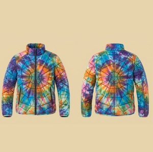 Veste Imperméable à Motif Araignée avec Impression Tie Dye Personnalisée, Dégradés de Couleurs Arc-en-ciel, Veste à Bulles Respirante - Product Image 1
