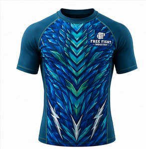 Camiseta de Compresión de Boxeo King of Rings para Hombre, Manga Larga, Morado y Gris, Impresión por Sublimación, Secado Rápido, Protección UPF50, Antibacteriana - Product Image 1