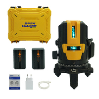 Niveau laser rotatif industriel 5 lignes vert 360° avec batterie lithium-ion, précision 1 mm, autonomie 8 h