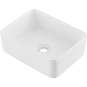 Lavabo da Appoggio in Ceramica Bianca Rettangolare 16x12 Pollici Stile Moderno con Design Unico - Product Image 4