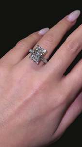 Anillo de Aniversario de Moissanita con Corte Radiante de 5CT, Anillo de Compromiso de Plata Esterlina 925, Anillo Solitario de Diamante, Regalos de Aniversario, Boda - Product Image 4