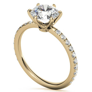 Elegante anillo de compromiso de oro de 18k con diamante cultivado en laboratorio, pequeño diamante redondo brillante para mujer, para usar en bodas y fiestas. - Product Image 5