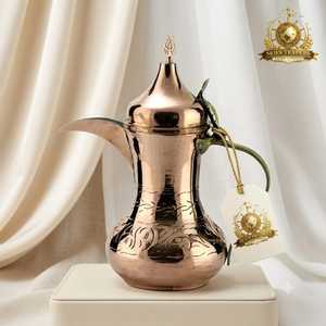 Jarra de café Dallah árabe de acero inoxidable dorado martillado, tetera tradicional de Oriente Medio, venta al por mayor - Product Image 6