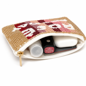 Monedero de Lujo Hecho a Mano con Cuentas de Cristal y Diseño de Rosa, Billetera con Cremallera y Frase Divertida sobre Vino, Regalo, OEM, ODM, Venta al por Mayor - Product Image 2