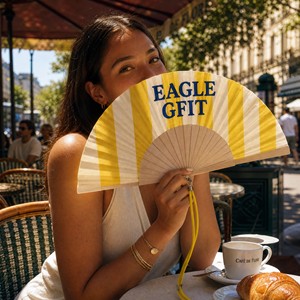 Éventail pliant artisanal personnalisé avec logo imprimé, emballage cadeau sur mesure, décoration de mariage, éventail en bois massif - Product Image 3