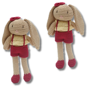 Muñeco de Conejo de Algodón Suave Hecho a Mano, Tejido a Crochet, para Niñas de 5 a 7 Años, Regalos para Baby Shower, Juguete Hecho a Mano en Indonesia de Primera Calidad - Product Image 1