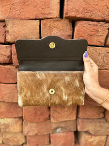 กระเป๋าคลัทช์หนังขนแกะแท้สไตล์ตะวันตกสำหรับผู้หญิงกระเป๋าเงินมีเอกลักษณ์หนังสินค้าขายดี - Product Image 4