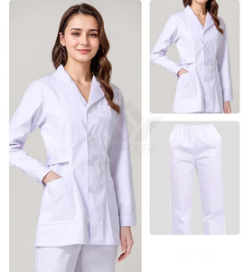 Blouse médicale unisexe à fermeture éclair, en tricot extensible polyester-spandex, pour le personnel infirmier et les professionnels de la santé en milieu hospitalier - Product Image 2