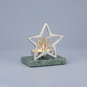 Décoration de Noël en aluminium avec slogan 'Hope', sculpture étoile sur base en marbre, artisanat métallique fait main personnalisé, exportateur d'usine - Product Image 6