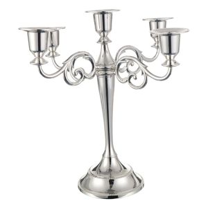 Modern Metallic <b>5</b> Arms Candle Holder Tall Candelabra Stand Decorative Centerpiece for Wedding Dining Table Event Hotel Supplies - Product Image 1
