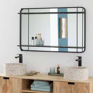 Miroir Vandana Ultra Astra avec étagère en bois et en métal - Product Image 1