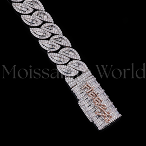 Collier chaîne cubaine en argent 925 au design unique pour hommes et femmes, style hip-hop streetwear, bijou tendance, en vente - Product Image 2