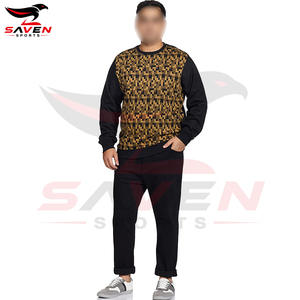 Wholesale Custom 350 GSM Heavy Weight <b>Men</b> Sweatshirt Thick <b>Thermal</b> Warm Cotton Fleece Crew Neck Drop Shoulder Winter Sweatshirts - Product Image 3