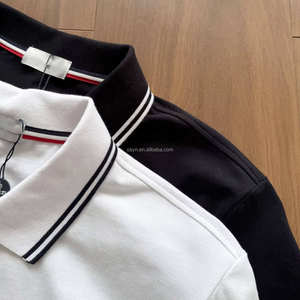 เสื้อยืดผู้ชายแบรนด์หรู แขนสั้น ผ้าฝ้ายแท้ ปกเสื้อทันสมัย สไตล์ลำลอง สำหรับฤดูร้อน - Product Image 5