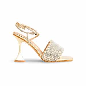 Fancy Golden Heeled Sandalia para damas FN6104 Estilo nupcial - Product Image 4