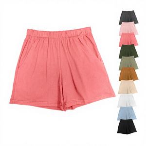 Pantalon de pyjama unisexe en coton 100% lavé à l'enzyme, respirant, doux, uni, personnalisé, multicolores, pour femmes, été - Product Image 1