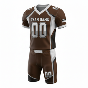 Conjunto Personalizable de Uniforme de Fútbol Americano con Camiseta y Pantalones Cortos con Posición para Logotipo Frontal - Product Image 3