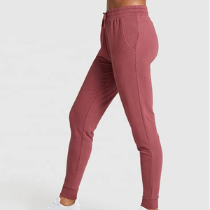 Pantalon de survêtement bordeaux pour homme, taille élastique avec cordon de serrage, poches latérales, décontracté, pour l'automne, en mélange tricoté de coton et élasthanne - Product Image 2