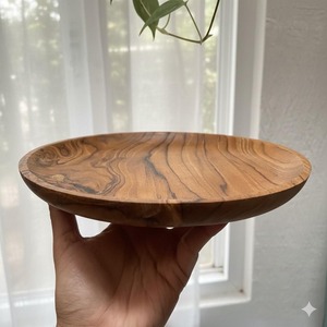 Assiette en bois de qualité supérieure, idéale pour un usage quotidien à la maison, pour servir le déjeuner et le dîner, vaisselle élégante, accessoire de table indispensable et stylé. - Product Image 2