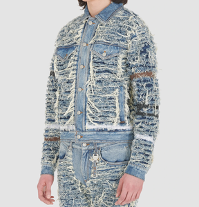 Chaqueta de mezclilla para hombre con efecto lavado a la piedra |   Abrigo Vaquero Informal de Algodón con Estética Vintage - Product Image 3